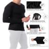 AMERICAN HEAVEN Men's 3 Pack Base Layer Long Sleeve Thermal V Neck Top | Soft & Lightweight Fleece Lined Shirts (3 Pack- Black/White/Grey, Medium) view 4