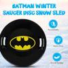 Slippery Racer Downhill Pro Heavy Duty Cold Weather Batman Adults and Kids Plastic Saucer Disc Snow Sled with Handles, Black (3 Pack) view 2