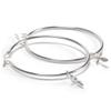 Dicksons Petal Cross Dangle Charm Women's One Size Silver Plated Everyday Hoop Earrings on Presentation Card view 3