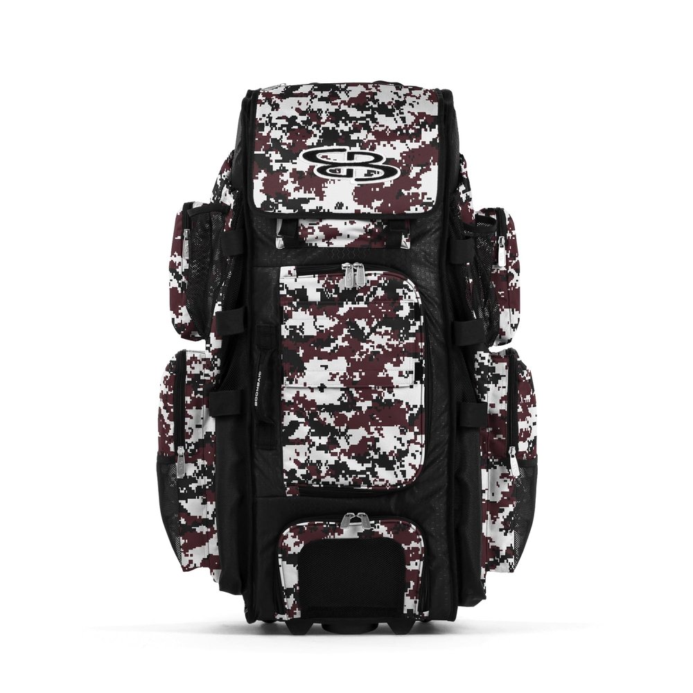 Boombah Rolling Superpack XL Digital Camo Black/Maroon