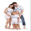 Matchable Family Hawaiian Aloha Shirt, White with Blue Hibiscus, Boy, Size 2 view 1