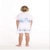 Matchable Family Hawaiian Aloha Shirt, White with Blue Hibiscus, Boy, Size 2 view 3