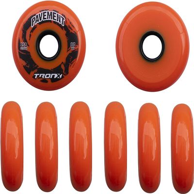 TronX Outdoor Pavement Asphalt Inline Roller Hockey Wheels 8 Pack (59mm)