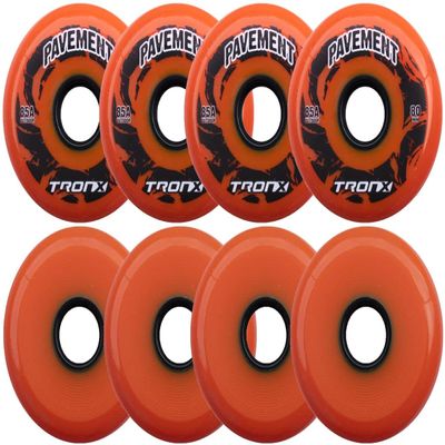 TronX Outdoor Pavement Asphalt Inline Roller Hockey Wheels 8 Pack (68mm)