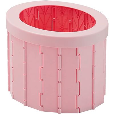 Car Toilet Seat Outdoor Portable Cylindrical Car Potty, Camping Foldable Emergency Toilets for Men and Women, Equipped with Garbage Bags and Storage Bags (Color : Pink, Size : 33 * 27.5 * 25 cm)