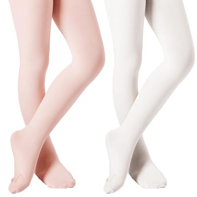 DIPUG Girls Pink Tights Toddler Dance Footed Kids Ballet School Uniform Opaque Stockings 5t 6 7 8