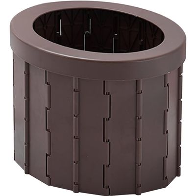 Car Toilet Seat Outdoor Portable Cylindrical Car Potty, Camping Foldable Emergency Toilets for Men and Women, Equipped with Garbage Bags and Storage Bags (Color : Brown, Size : 33 * 27.5 * 25 cm)