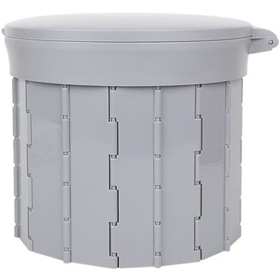 Car Toilet Seat Outdoor Portable ABS Car Commode, Camping Emergency Foldable Toilet, Duckbill Lid, Load-Bearing 150kg (Color : Gray, Size : 39 * 29 * 31cm)