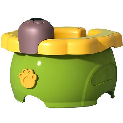 Car Toilet Seat Outdoor Portable Cute Lion Shape Car Commode, Foldable Toilets for Boys and Girls, Suitable for 1-6 Years Old, Load-Bearing 75kg (Color : Green, Size : 23 * 22 * 12.5cm)