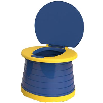 Car Toilet Seat Outdoor Portable Boy and Girl with Cover Car Potty, Camping Trip Foldable PP Urinal Tool, Load-Bearing 30kg (Color : Blue, Size : 24 * 17cm)