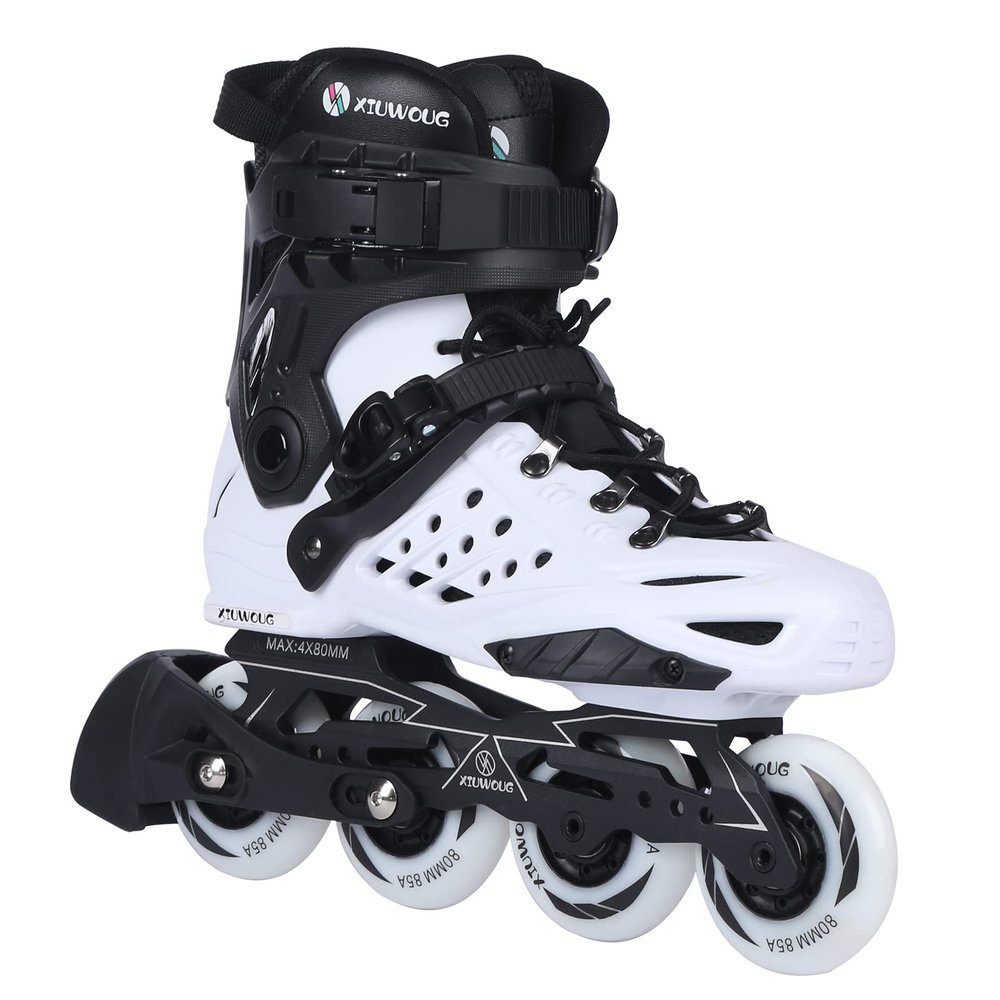 Roller Blades,Inline Skates for Men,Women Fitness Rollerblades Outdoor,Speed Racing Roller Skates for Adult,Beginners,Unisex (White, Men8.5/Women9)