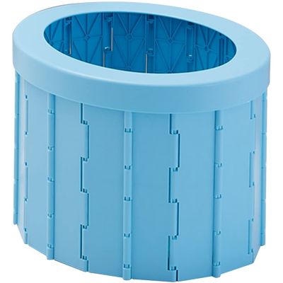 Car Toilet Seat Outdoor Portable Cylindrical Car Potty, Camping Foldable Emergency Toilets for Men and Women, Equipped with Garbage Bags and Storage Bags (Color : Blue, Size : 33 * 27.5 * 25 cm)