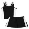 Loodgao Kids Girls 2 Piece Tracksuit Tank Top and Tennis Skirt with Built-in-Shorts Athletic Golf Dress Activewear Black 6 view 3