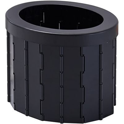 Car Toilet Seat Outdoor Portable Cylindrical Car Potty, Camping Foldable Emergency Toilets for Men and Women, Equipped with Garbage Bags and Storage Bags (Color : Black, Size : 33 * 27.5 * 25 cm)