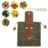 ASENIE Foraging Bag Waxed Canvas Collapsible Outdoor Camping Foraging Pouch Mushroom Storage Water Resistant Leather Bushcraft Belt Tinder Dump Pouchs Brown for Travel Camping Hiking Bag Only (Green) view 4