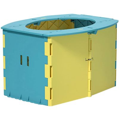 Car Toilet Seat Outdoor Travel Little Boys and Girls Foldable Car Commode, Portable Toilets in Traffic Jams Emergency Situations, Load-Bearing 50kg (Color : Blue+Yellow, Size : 22 * 14 * 11cm)