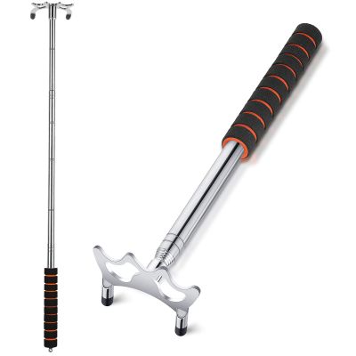 Skylety Retractable Pool Bridge Stick, Billiards Cue Bridge with Metal Head, Screw Thread Removable Head, Billiards Cue Accessory for Pool Table(Low Bridge Head)