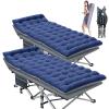 ABORON Camping Cot for Adult 28" Extra Wide, 2PK Heavy-Duty 1200D Oxford Cot for Sleeping, Portable Folding Camp Bed with Mat & Carry Bag view 1