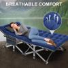 ABORON Camping Cot for Adult 28" Extra Wide, 2PK Heavy-Duty 1200D Oxford Cot for Sleeping, Portable Folding Camp Bed with Mat & Carry Bag view 3