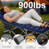 ABORON Camping Cot for Adult 28" Extra Wide, Heavy-Duty 1200D Oxford Cot for Sleeping, Portable Folding Camp Bed with Mat & Carry Bag view 3