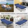 ABORON Camping Cot for Adult 28" Extra Wide, Heavy-Duty 1200D Oxford Cot for Sleeping, Portable Folding Camp Bed with Mat & Carry Bag view 4