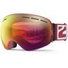 ZIONOR X Ski Snowboard Snow Goggles OTG Design for Men Women Adult with Spherical Detachable Lens UV Protection Anti-fog (Pink Frame LightPurpleRevoRed Lens) view 1