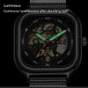 SHATONG Automatic Men's Mechanical Watch Square Fashion Leather Strap Hollow Three-Hand Watch view 4