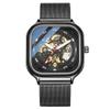 SHATONG Square Fashion Automatic Mechanical Watch Men's Stainless Steel Mesh Belt Waterproof Hollow Mechanical Watch Men view 1