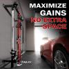 Mikolo Folding Squat Rack, Wall Mounted Power Rack with Cable Crossover Machine & LAT Pull Down, Functional Trainer with 5 Adjustable Function Modes, for Home Gym and Space Saving(Red) view 2