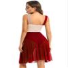 YONGHS Womens Leotard Vestment Piece Ensemble Uniform Lyrical Contemporary Dance Lyrical Outfit Burgundy X-Large view 2
