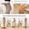 AMOVO Women's Winter Tights Fleece Lined Pantyhose Opaque Warm Sheer Tights Thicken Fake Translucent Tights Control Top (Black, Thick 220g) view 2