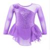 Aislor Girls' Sequins Figure Ice Skating Dress Mesh Long Sleeve Ballet Dance Gymnastic Tutu Skirted Leotard Skating wear Light Purple 8 Years view 1