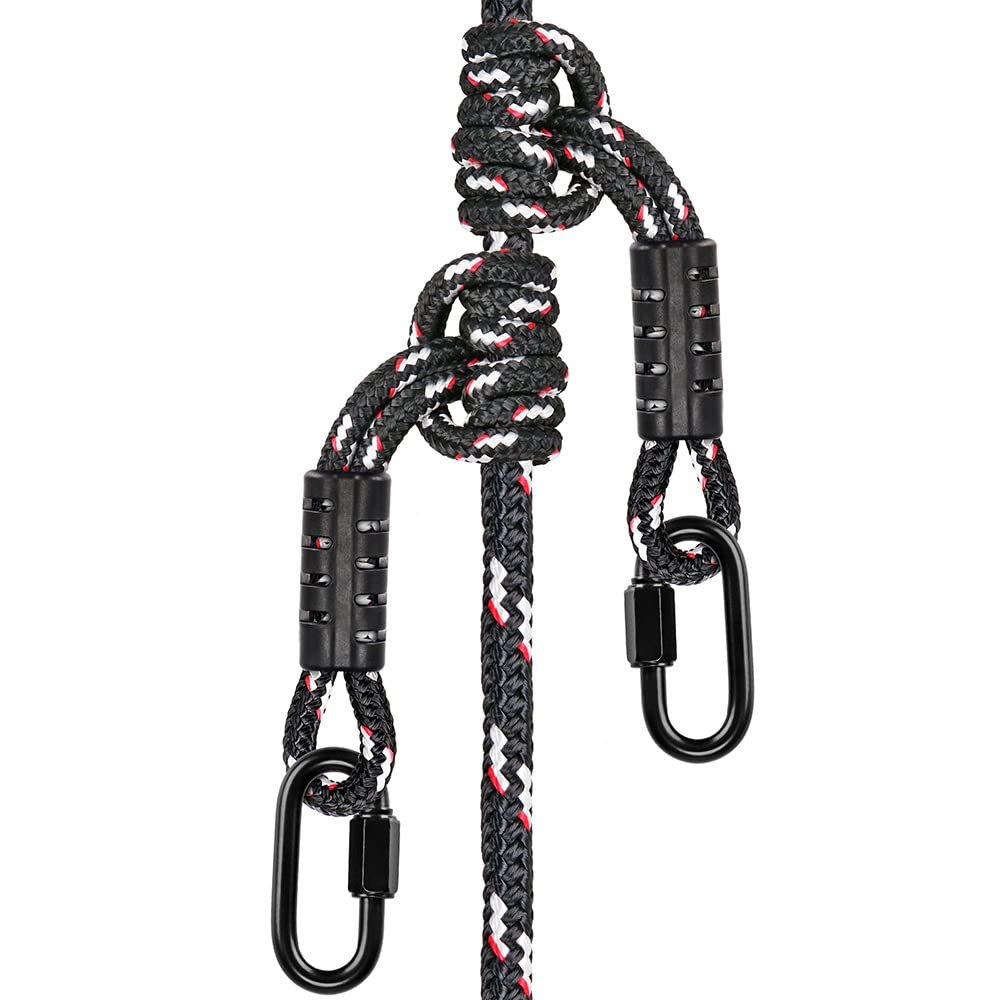 BeneLabel Poseidon Series Sewn Prusik Loops Ropes, Safety, 19", Diameter 2/5", 2 Pack, Black