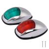 Besramtic Boat Navigation Lights Red and Green Bow Light LED Marine USCG 2 NM Vertical Mount 10-30 Volt 1 Pair (Vacuum Electroplate Silver) view 1