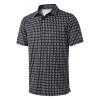 Golf Shirts for Men Dry Fit Short Sleeve Print Performance Moisture Wicking Polo Shirt Black White Twister view 1