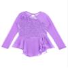 easyforever Kids Girls Sequins Figure Ice Skating Dress Long Sleeve Gymnastics Skirted Leotard Skating wear Dance wear Light Purple 4 Years view 4