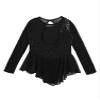 Aislor Girls' Sequins Figure Ice Skating Dress Mesh Long Sleeve Ballet Dance Gymnastic Tutu Skirted Leotard Skating wear Black 12 Years view 4