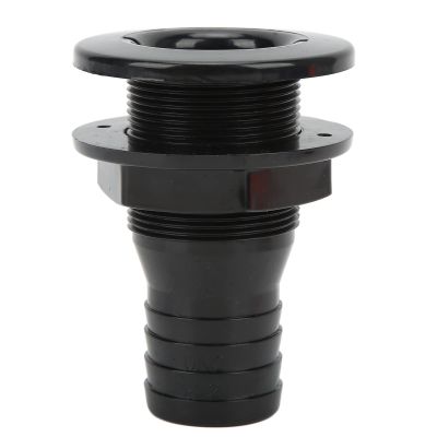 Boat Thru Hull Connector, 11/2in Thru Hull Fitting Straight ABS Hose Connector Accessory for Boats Marines(Black) Boat/Yacht Spare Parts
