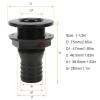 Boat Thru Hull Connector, 11/2in Thru Hull Fitting Straight ABS Hose Connector Accessory for Boats Marines(Black) Boat/Yacht Spare Parts view 3