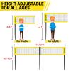 GOOX 4 Square Volleyball Net Game Set, 14 FT 4-Way Volleyball Net for Backyard Beach Lawn, Portable Four Square Volleyball Net for Adults & Youths with Vollyball, Pump, Carry Bag(Yellow) view 4
