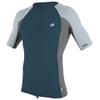 O'Neill Mens Premium Skins Short Sleeve Rashguard, UPF 50+ Sun and Rash Protection, Buttery Soft Tight Fit, Cadet Blue/Graphite/Cool Grey, Small view 1