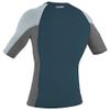 O'Neill Mens Premium Skins Short Sleeve Rashguard, UPF 50+ Sun and Rash Protection, Buttery Soft Tight Fit, Cadet Blue/Graphite/Cool Grey, Small view 2