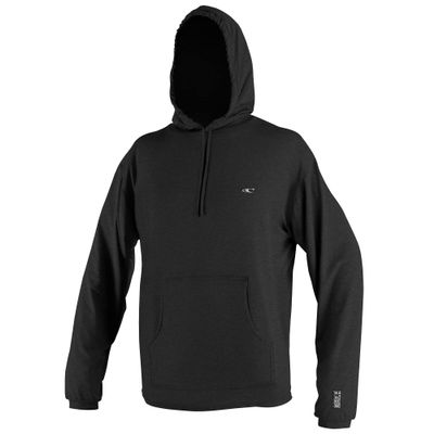 O'Neill Mens Hybrid Long Sleeve Sun Hoodie, UPF 50+ Sun Protection, Rash Prevention for Surfing and All Water Activities, Black, Small