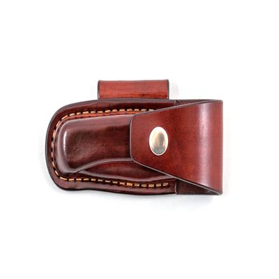 Closed top horizontal sheath made to fit Buck 110 folding hunter, custom leather sheath for Buck knife, pocket knife leather case, EDC knife