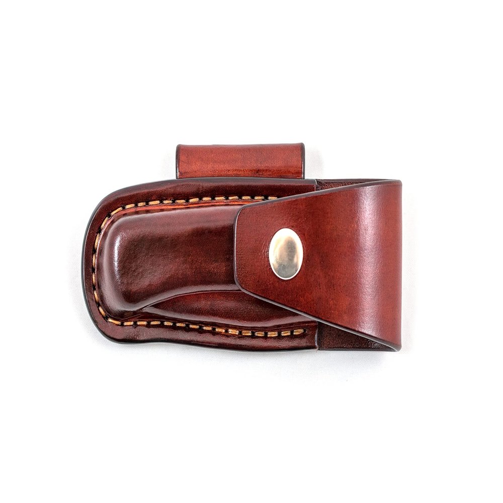 Closed top horizontal sheath made to fit Buck 110 folding hunter, custom leather sheath for Buck knife, pocket knife leather case, EDC knife