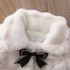 Moily Baby Girls Princess Faux Fur Lapel Coat Bowknot Decor Button-up Jacket Winter Tops Windbreaker White 3-4 Years view 4