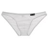 Saohuo Men's Transparent Underwear Ice Silk Briefs Bikini Low Rise Sexy Breathable Lightweight Stretchy Hip Underpants White view 1