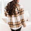 Beaully Womens Casual Plaid Brushed Flannel Button Down Pocketed Shirt Jacket Shackets Coats 6025 Kahki Small view 2