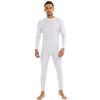 renvena Men's One Piece Skin-Tight Athletic Unitard Full Body Jumpsuit Spandex Dancewear Catsuit White X-Large view 3
