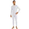 renvena Men's One Piece Skin-Tight Athletic Unitard Full Body Jumpsuit Spandex Dancewear Catsuit White X-Large view 4